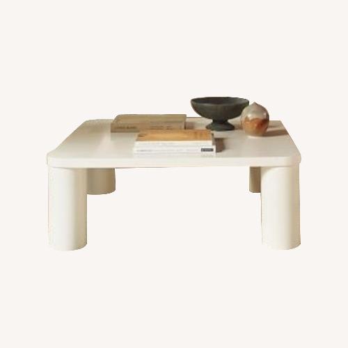 Used West Elm Hazel White Wood Coffee Table for sale on AptDeco