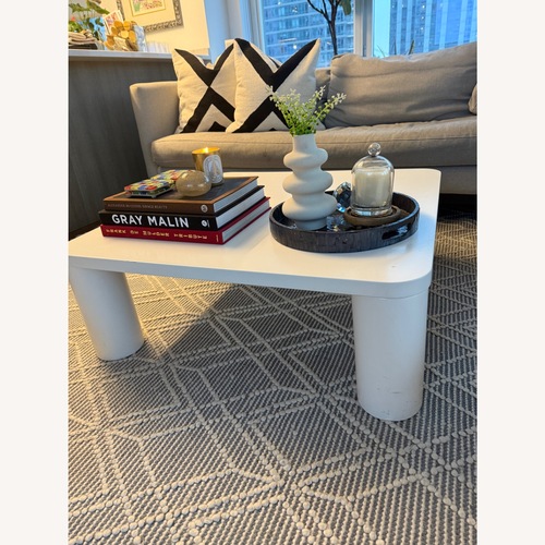 Used West Elm Hazel White Wood Coffee Table for sale on AptDeco