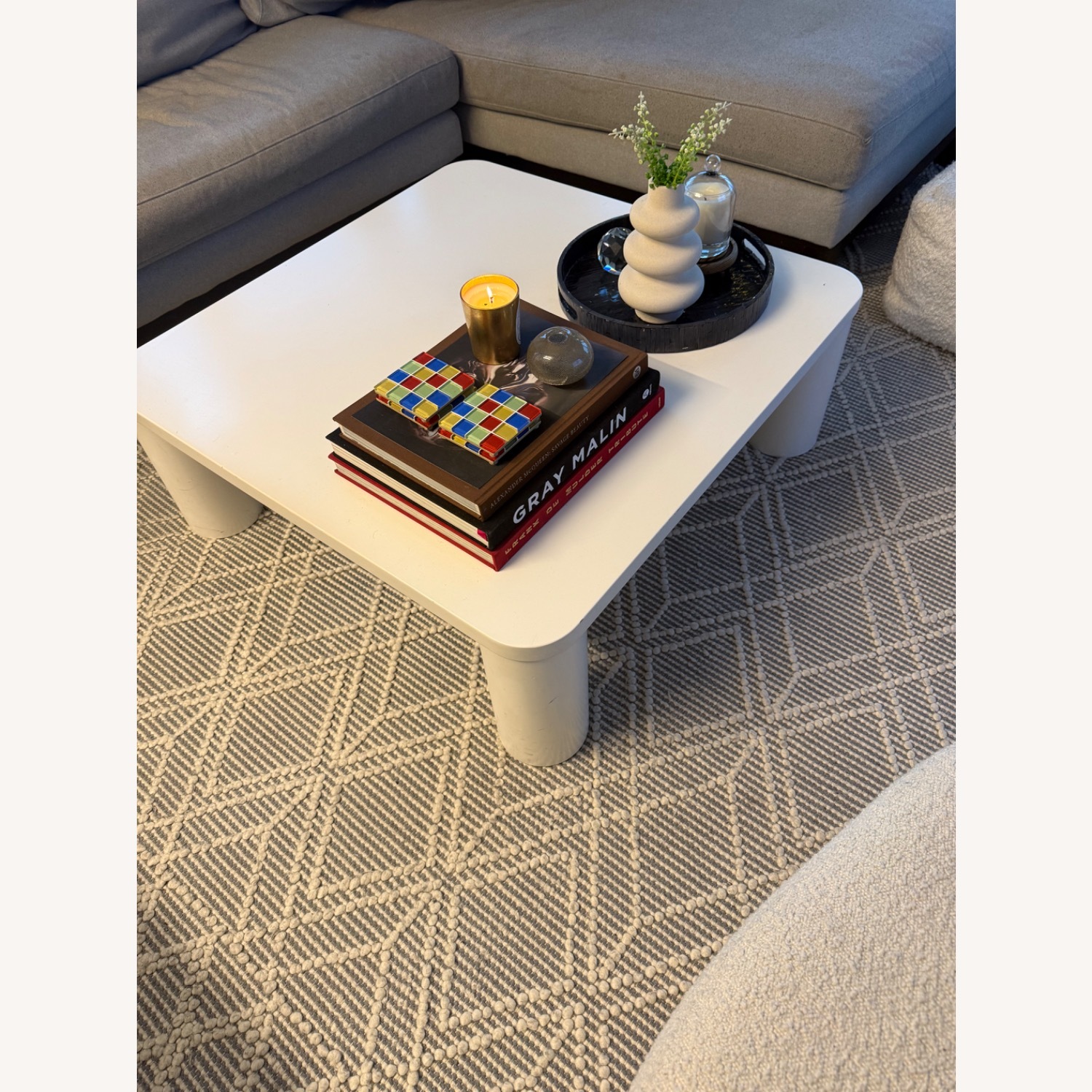 West Elm Hazel White Wood Coffee Table - image-3