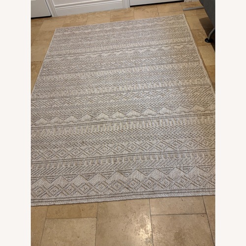 Used Light Brown Fabric Area Rug 5' x 8' for sale on AptDeco