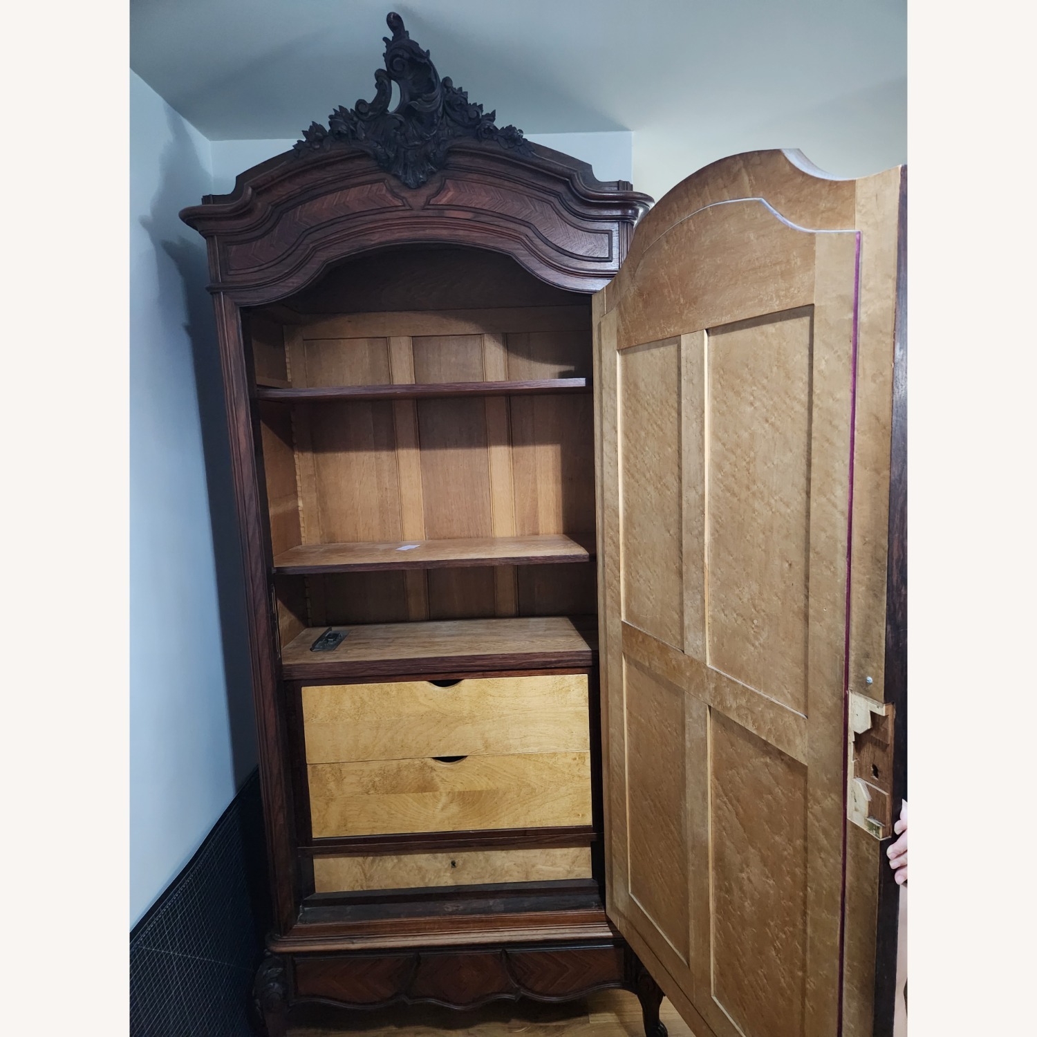 Antique Armoire with Full Glass Mirror - image-2