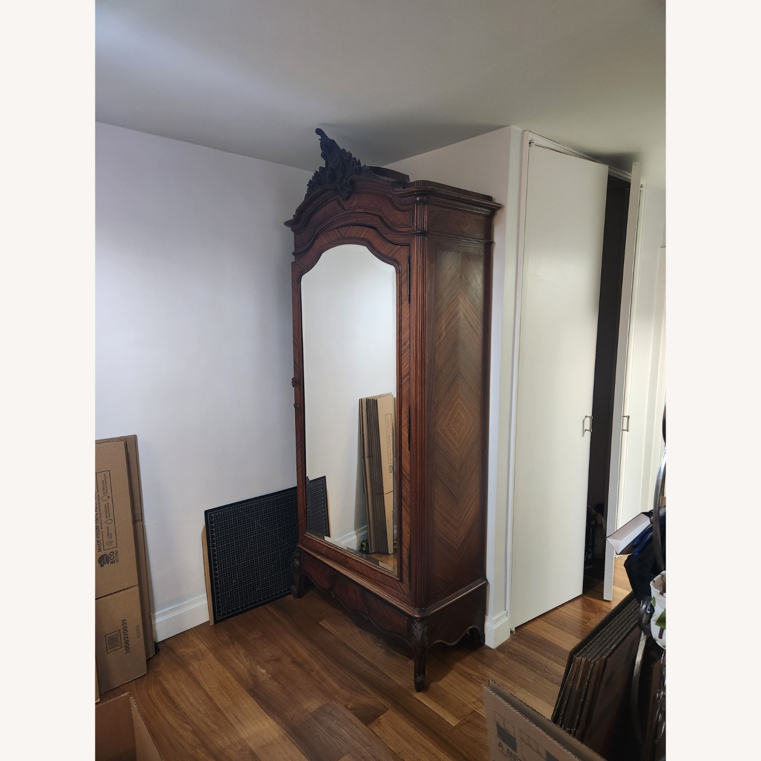 Antique Armoire with Full Glass Mirror - image-1
