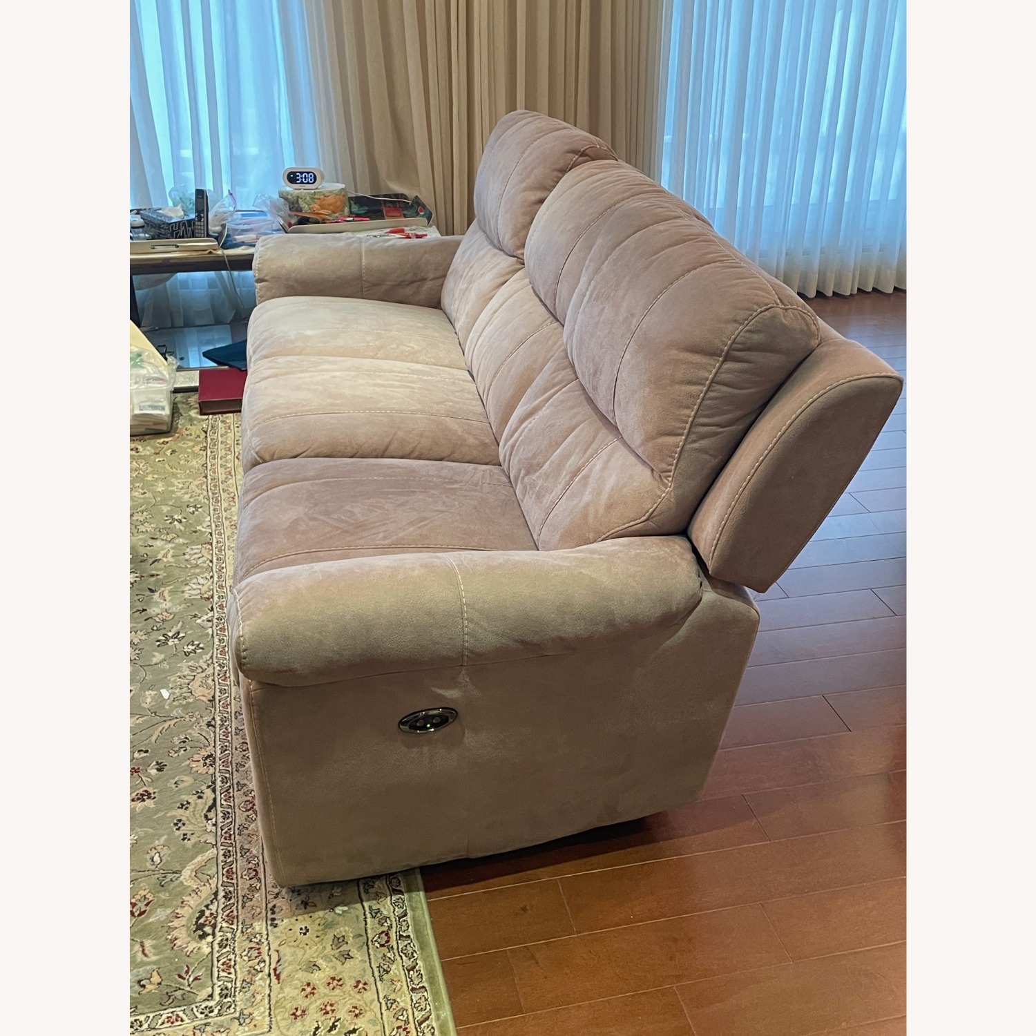 Light Brown Power Reclining 3 Seater Sofa - image-2