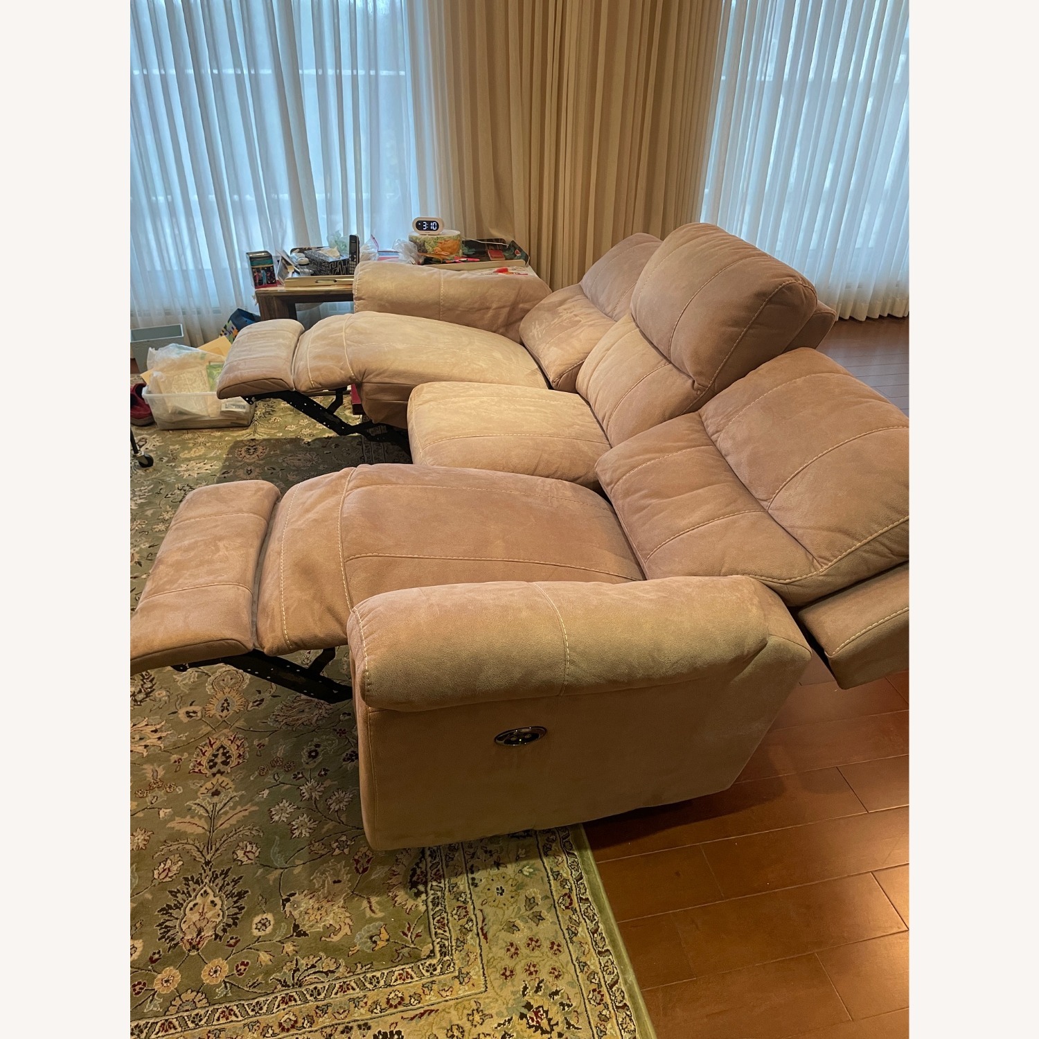 Light Brown Power Reclining 3 Seater Sofa - image-3