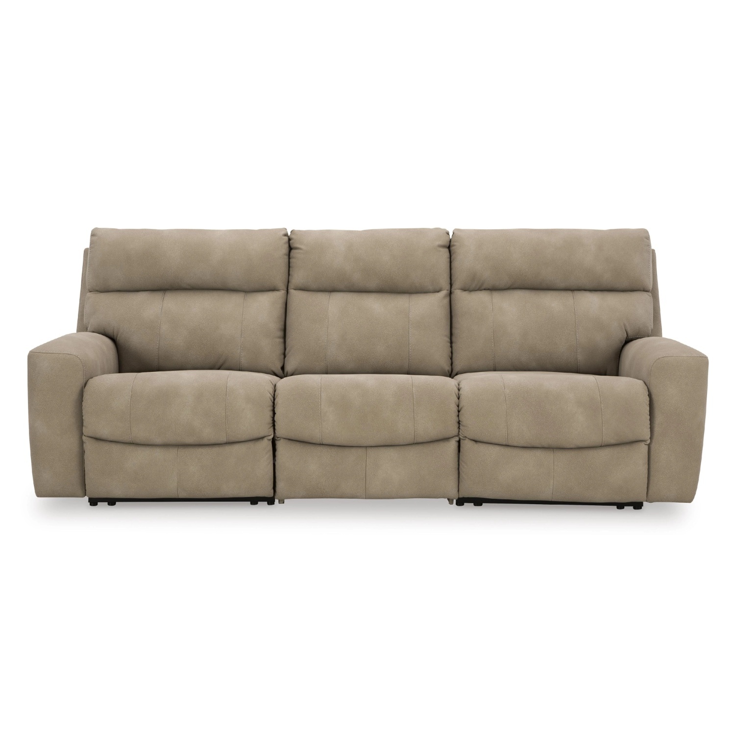 Light Brown Power Reclining 3 Seater Sofa - image-0