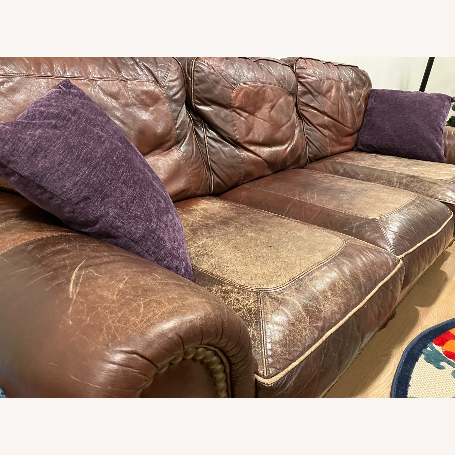 Whitmores Sherille Leather Sofa - image-4
