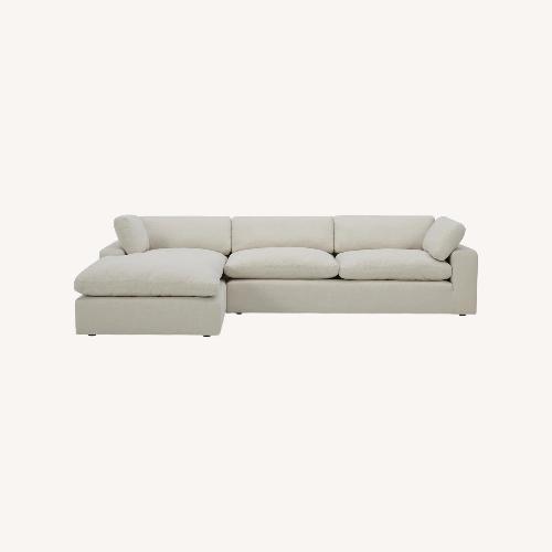 Used AllModern Natural Linen 2 Piece Sectional for sale on AptDeco
