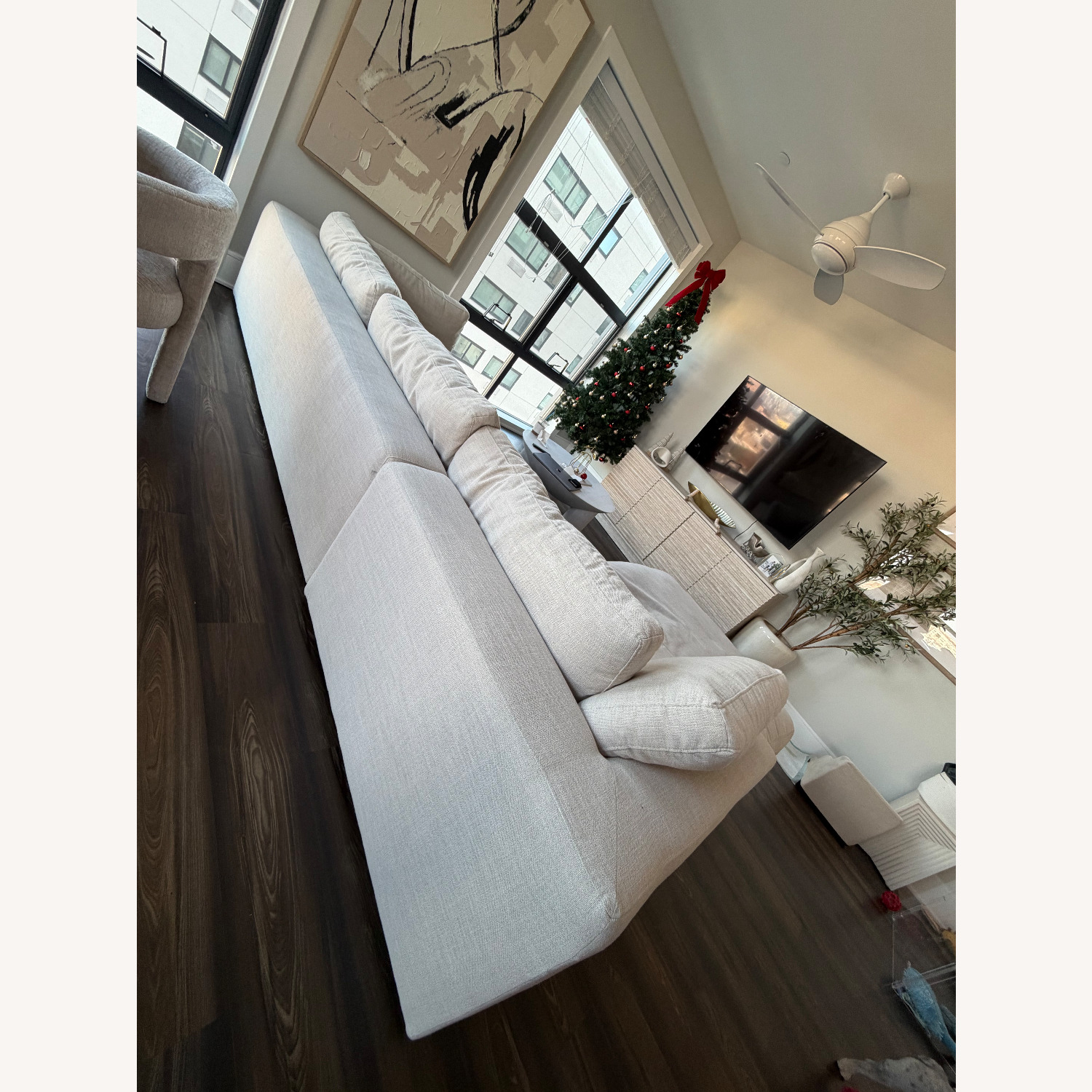 AllModern Natural Linen 2 Piece Sectional - image-3