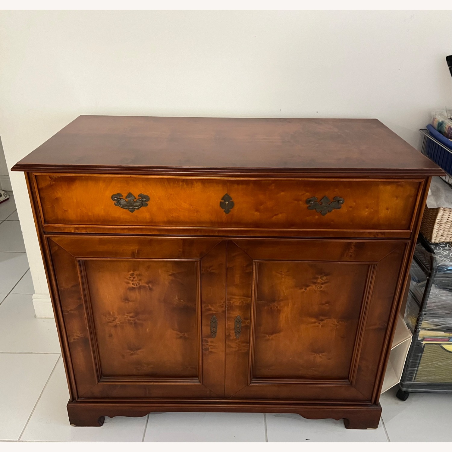 Dark Brown Wood Bar Storage - image-1