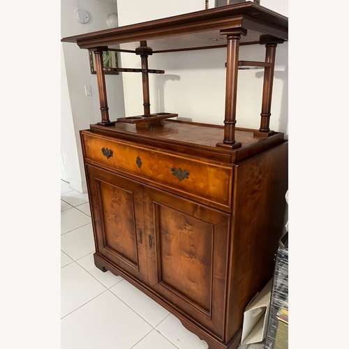 Used Dark Brown Wood Bar Storage for sale on AptDeco