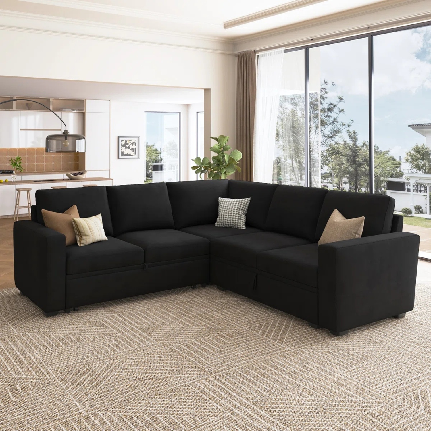 Wayfair Black 3+ Seater Sofa - image-4