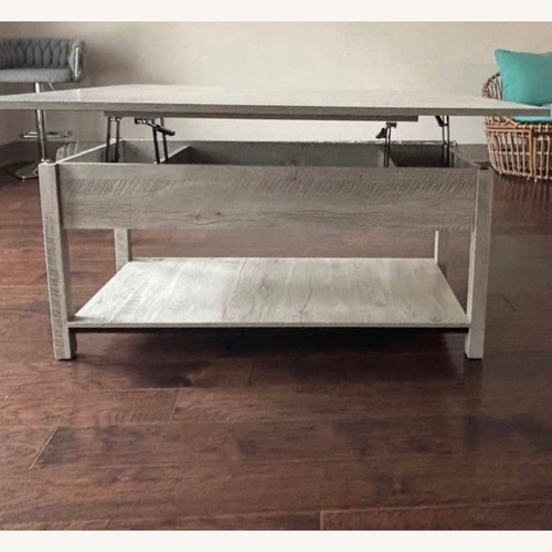 Used Wayfair Light Gray Wood Coffee Table for sale on AptDeco