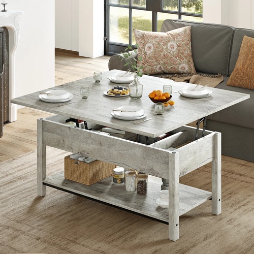 Used Wayfair Light Gray Wood Coffee Table for sale on AptDeco
