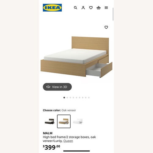 Used IKEA Malm Natural Queen Bed for sale on AptDeco