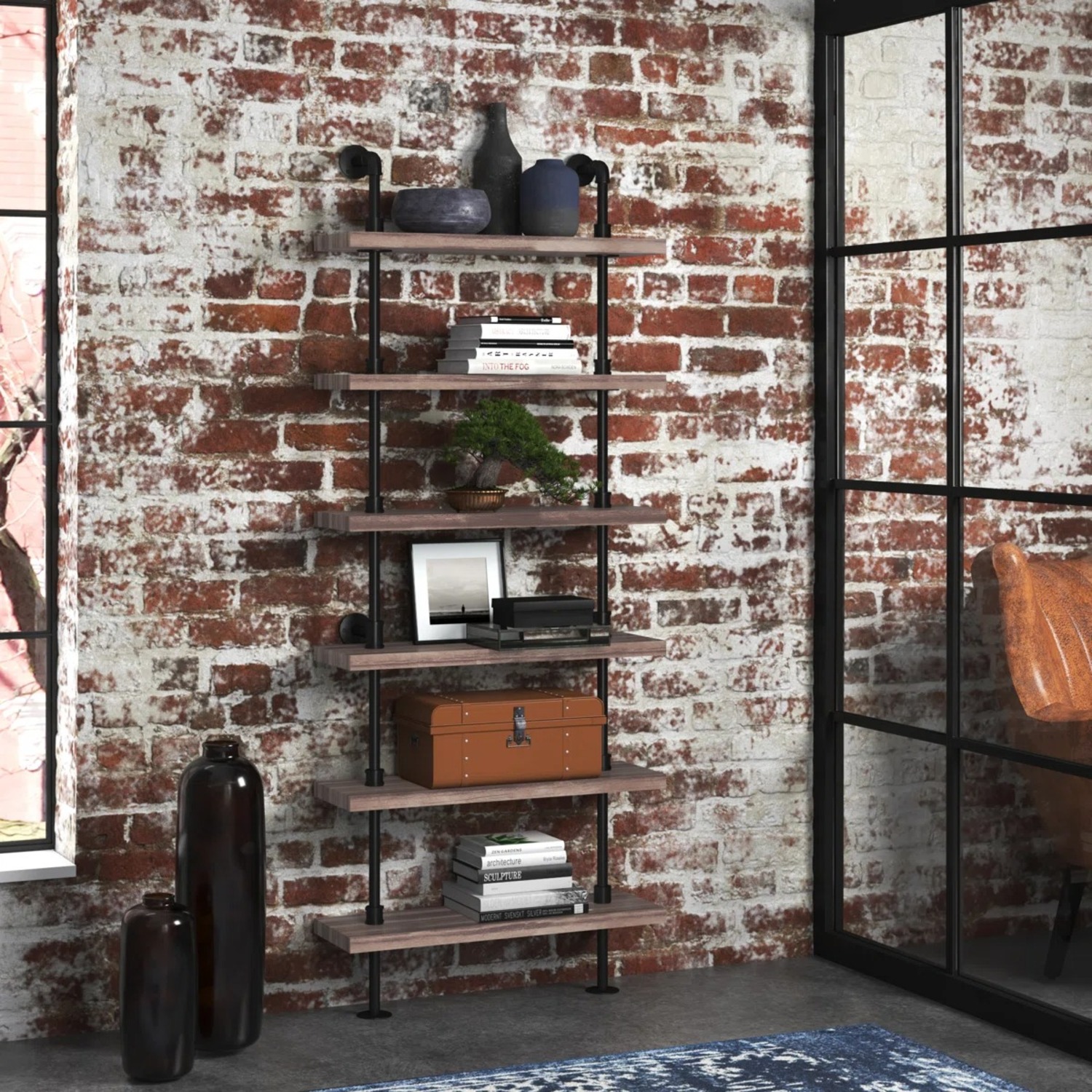 Wayfair Iron Pipe Wall Mount Ladder Bookcase  - image-6