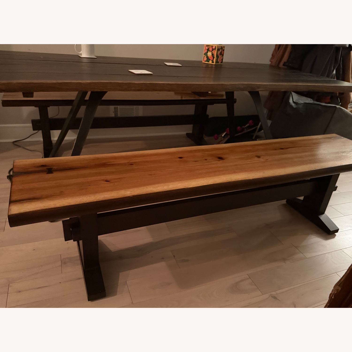 Wayfair Gracie Oaks Dark Brown Wood Bench - image-2