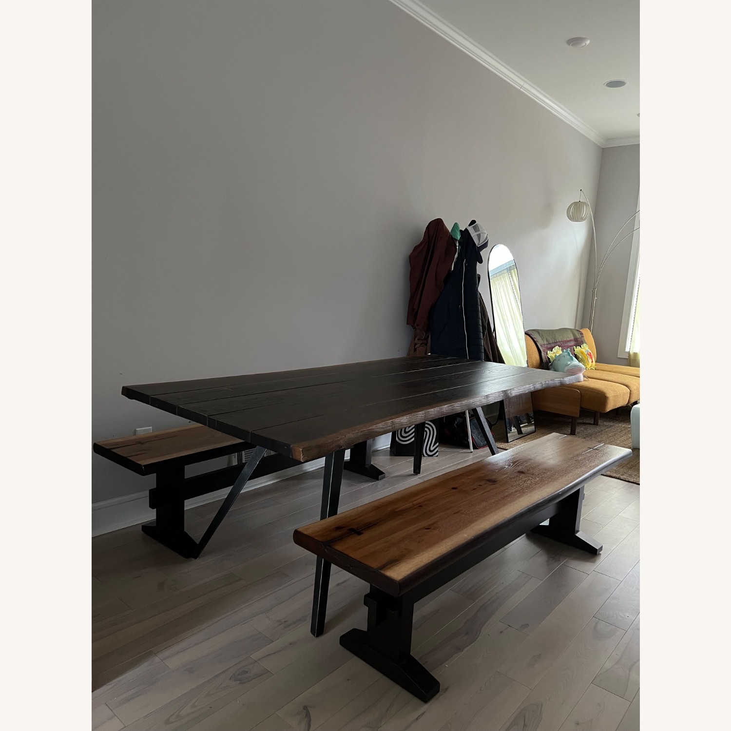 Wayfair Gracie Oaks Dark Brown Wood Bench - image-1