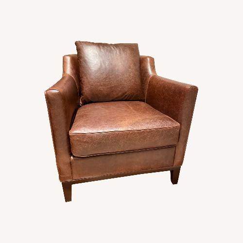 Used Stickley Dark Brown Leather Armchair  for sale on AptDeco