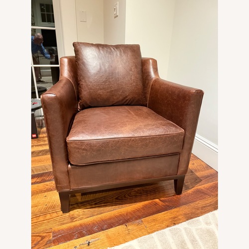 Used Stickley Dark Brown Leather Armchair for sale on AptDeco