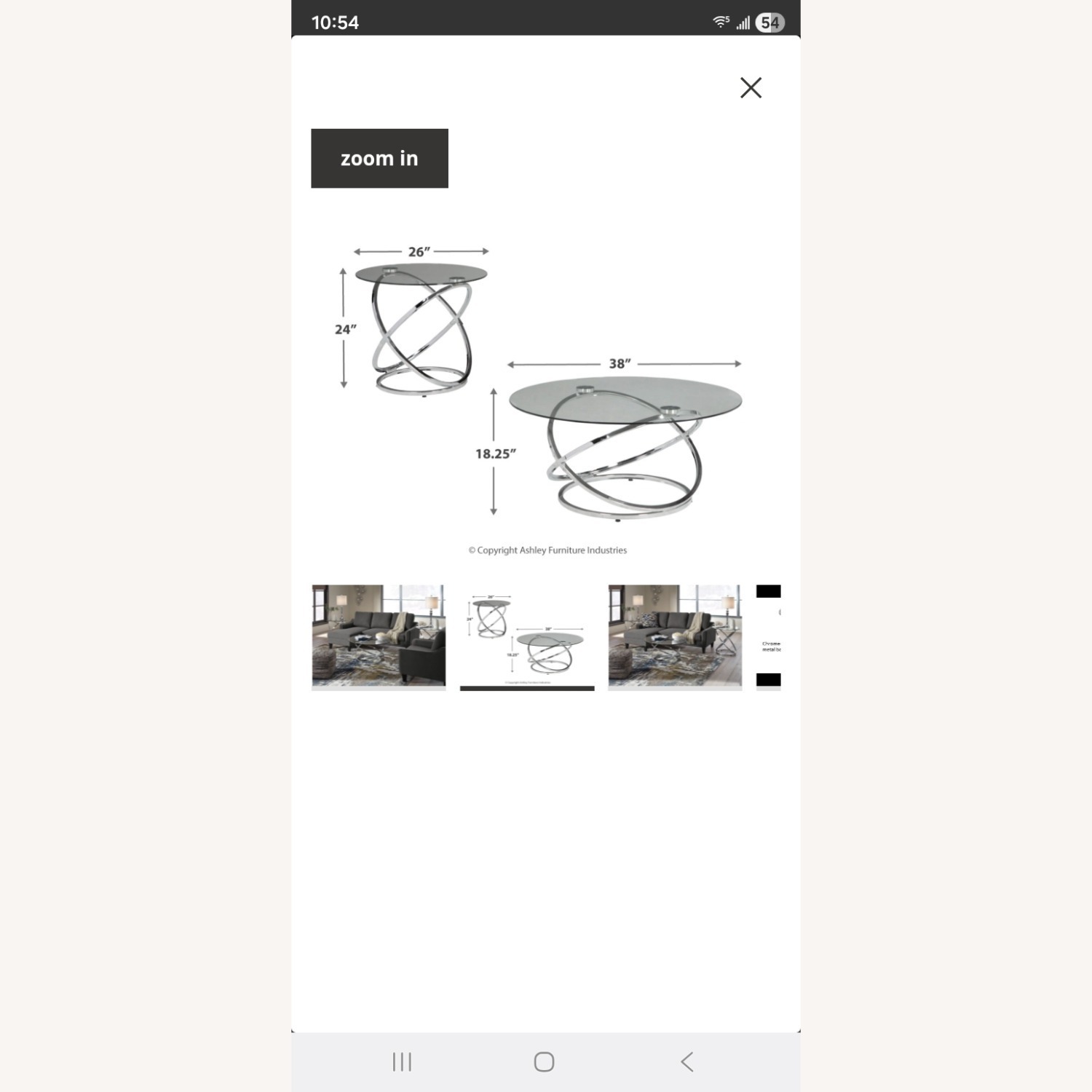 Ashley Furniture Glass Coffee Table - image-1