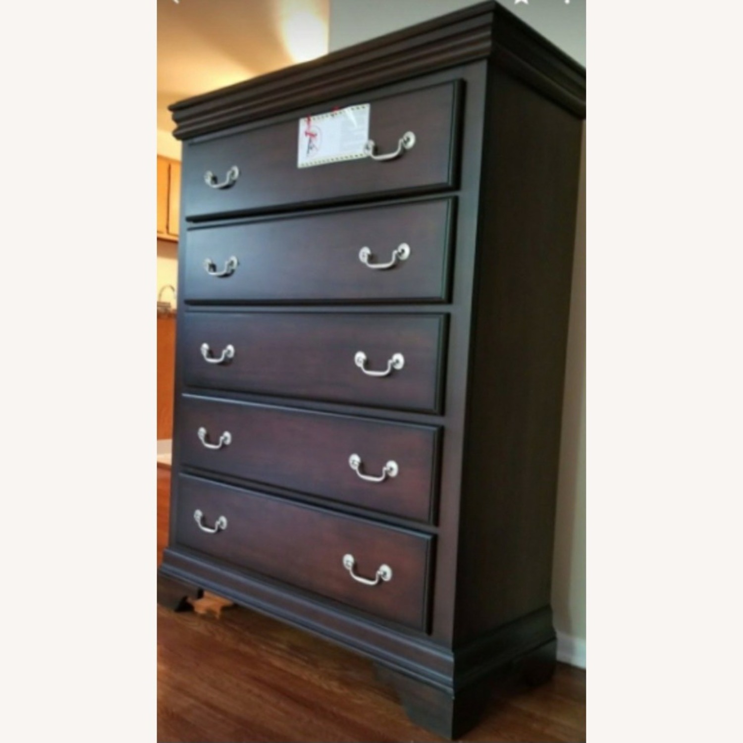 Louie Cherry 5 Draw Chest - image-1