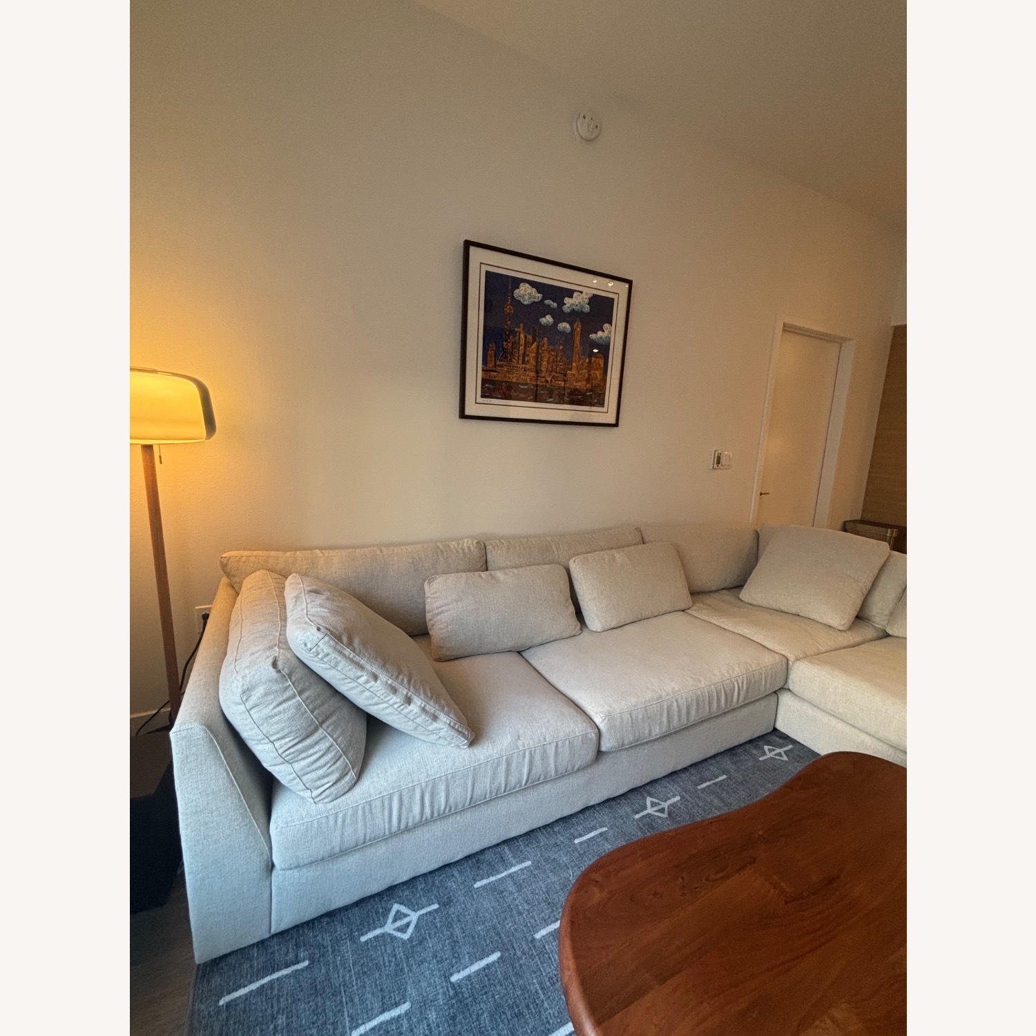 Crate & Barrel Natural Fabric 2 Piece Sectional - image-3