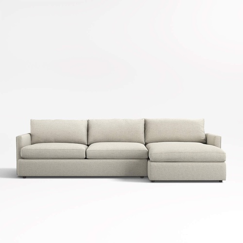 Used Crate & Barrel Natural Fabric 2 Piece Sectional for sale on AptDeco