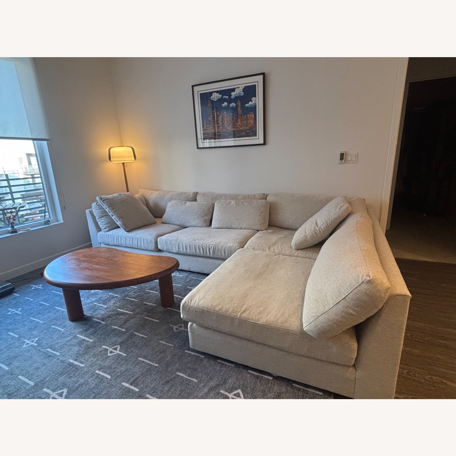 Crate & Barrel Natural Fabric 2 Piece Sectional - image-1