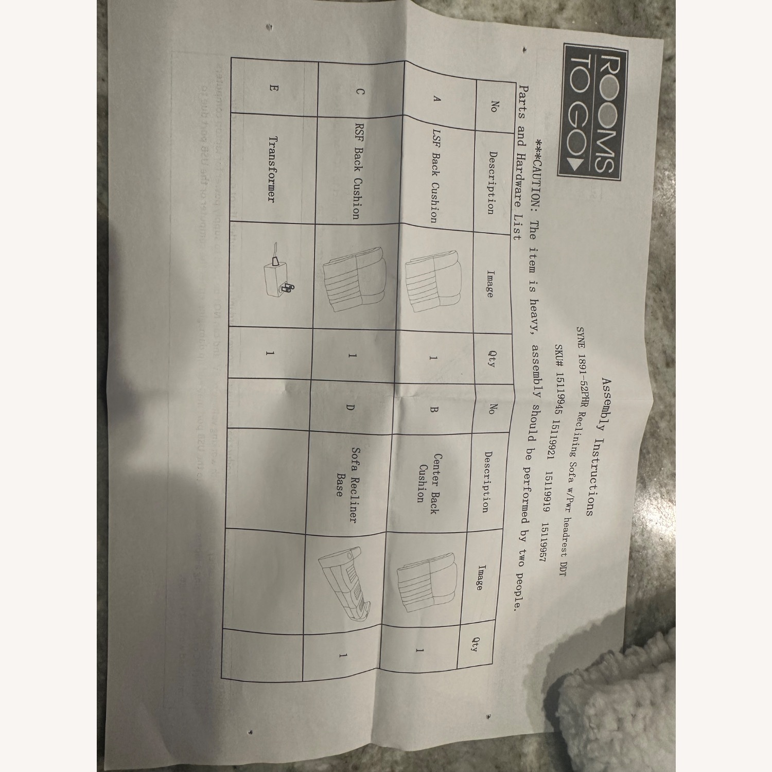 Rooms To Go Reclining Sofa with Power Headset   - image-3