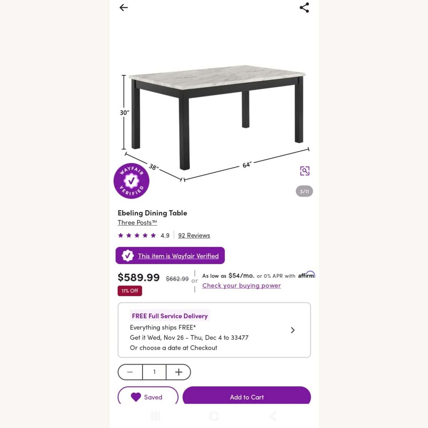 Wayfair Marble Dining Set and 6 Chairs - image-3