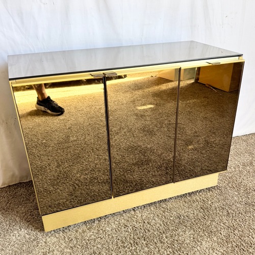 Used Postmodern Smoked Mirror and Gold Credenza for sale on AptDeco