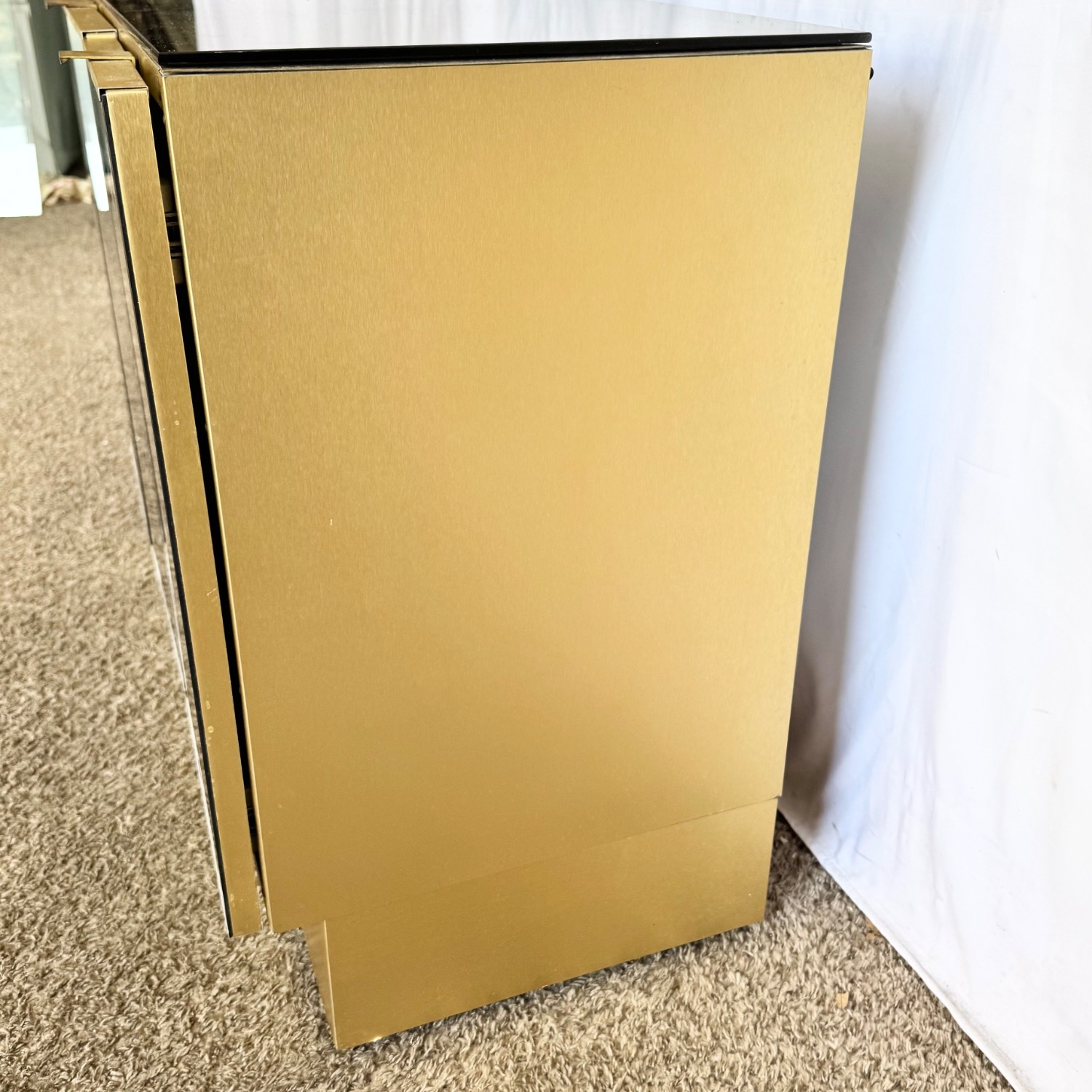 Postmodern Smoked Mirror and Gold Credenza - image-6