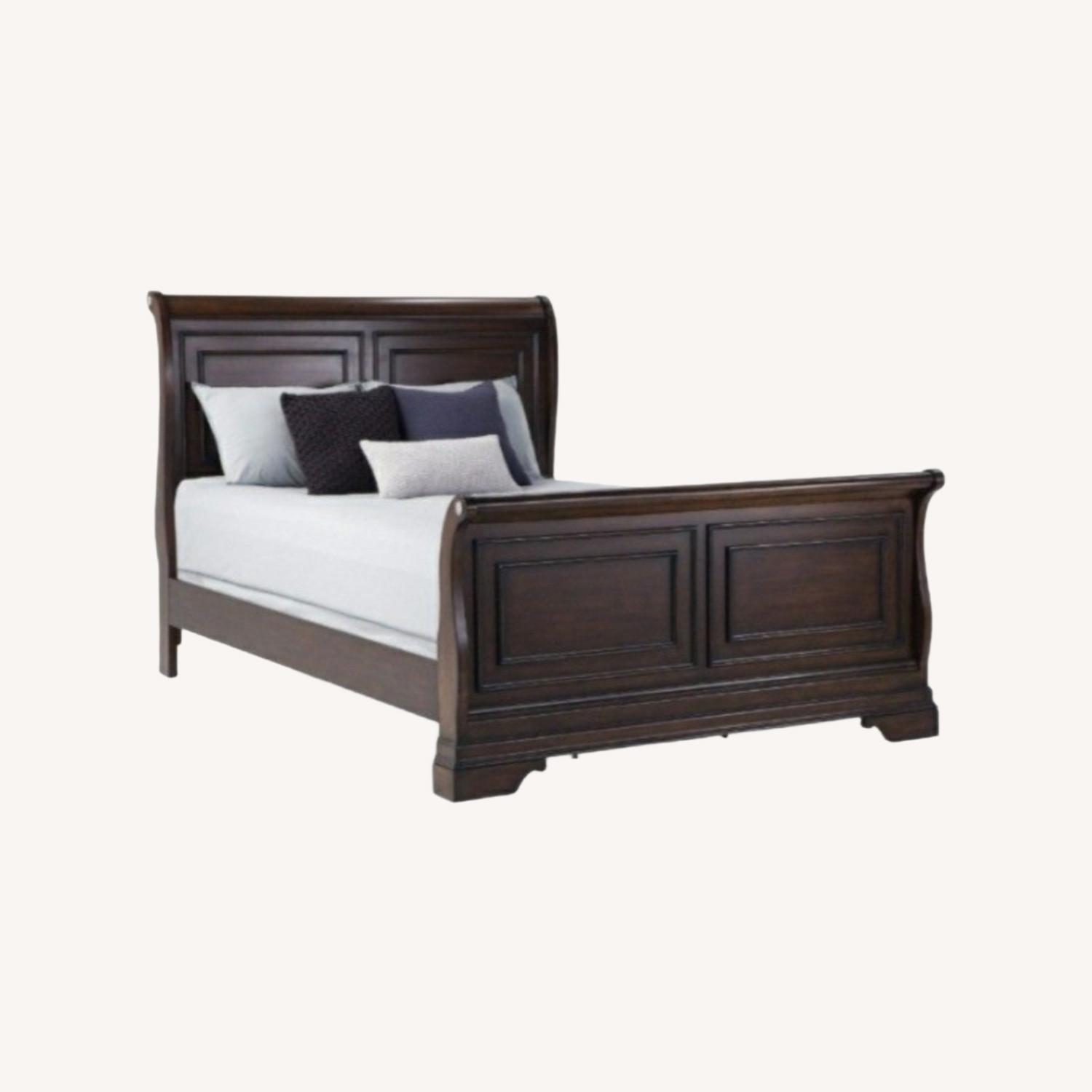 Bob's Discount Furniture Dark Brown Wood Full Bed - image-0