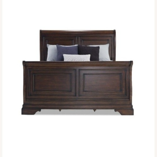 Used Bob's Discount Furniture Dark Brown Wood Full Bed for sale on AptDeco
