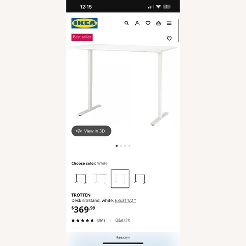 Used IKEA Trottten System White Desk for sale on AptDeco