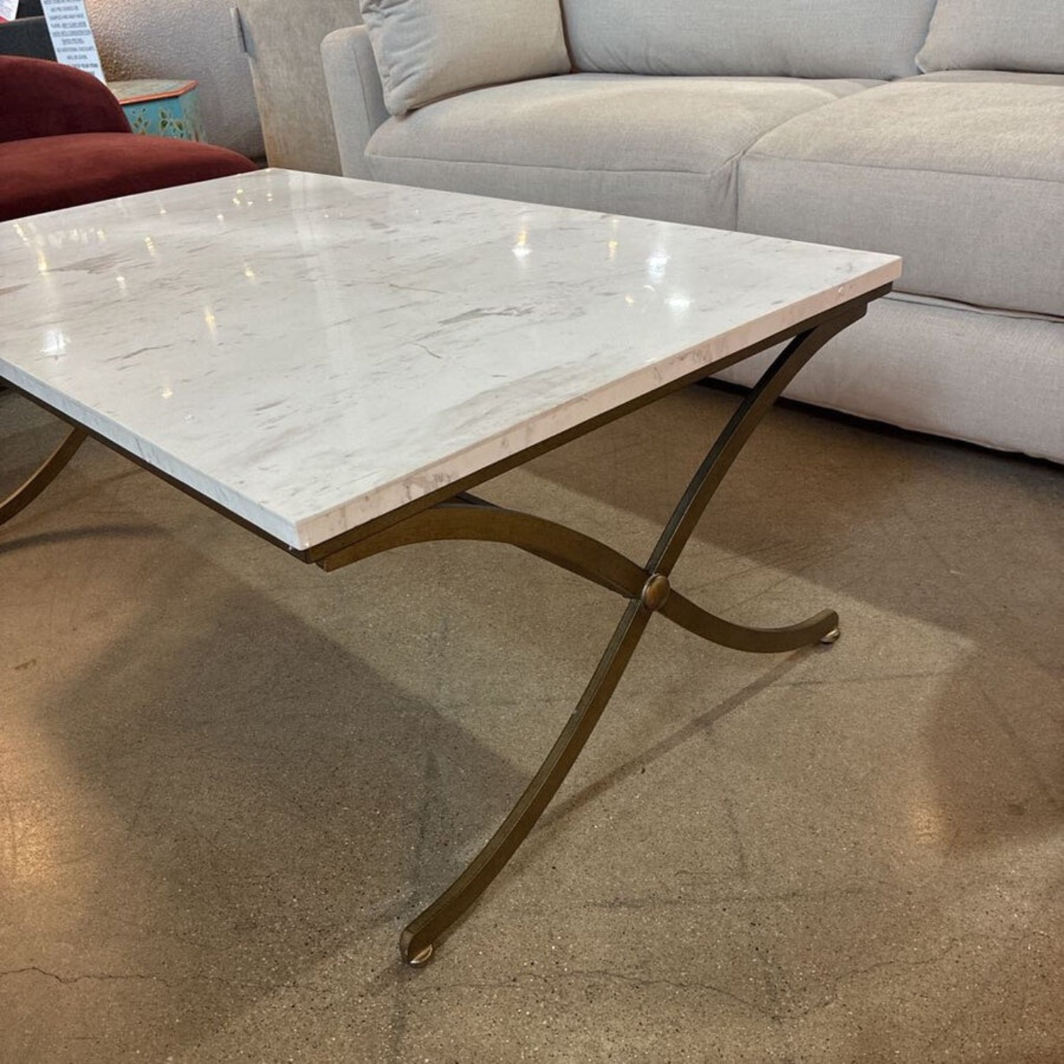 Pamina Marble & Brass Coffee Table - image-1