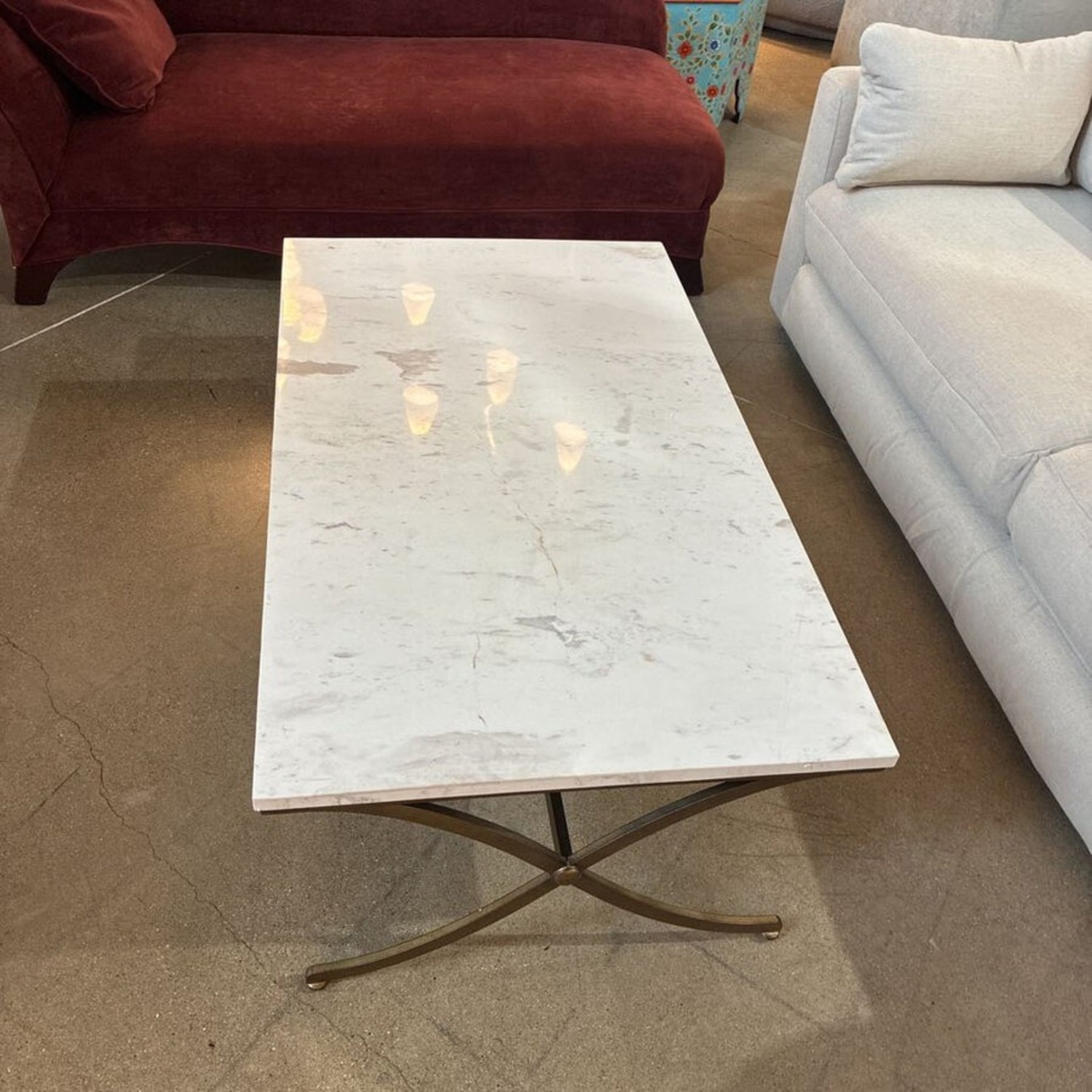 Pamina Marble & Brass Coffee Table - image-2
