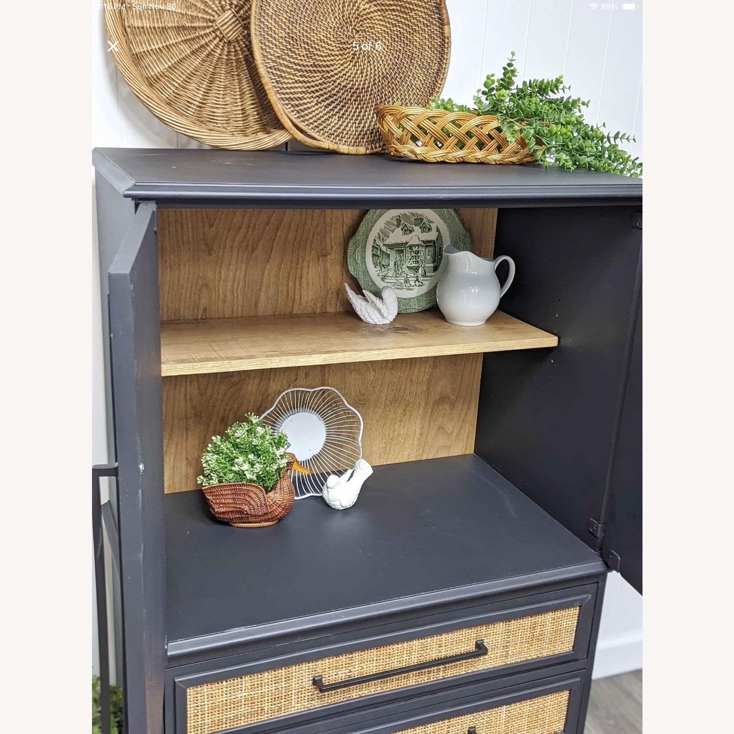 Vintage/Antique Finds Black Wood Cabinet  - image-4