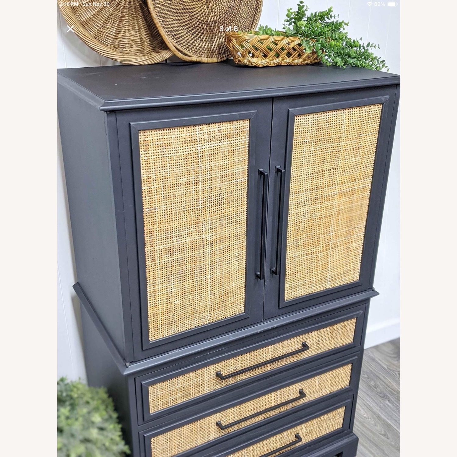 Vintage/Antique Finds Black Wood Cabinet  - image-2