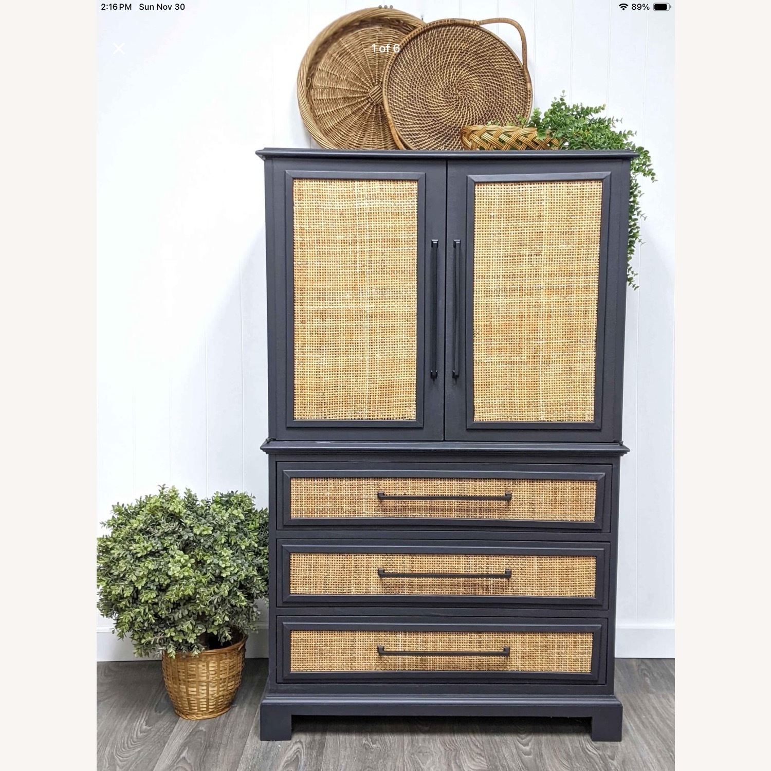 Vintage/Antique Finds Black Wood Cabinet  - image-0