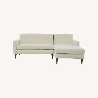Joybird Korver White Fabric 2 Piece Sectional