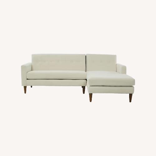 Used Joybird Korver White Fabric 2 Piece Sectional for sale on AptDeco