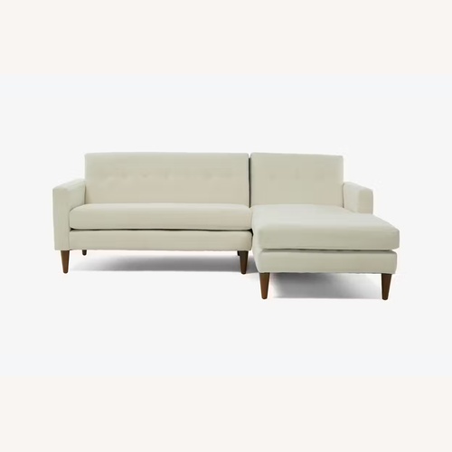 Used Joybird Korver White Fabric 2 Piece Sectional for sale on AptDeco