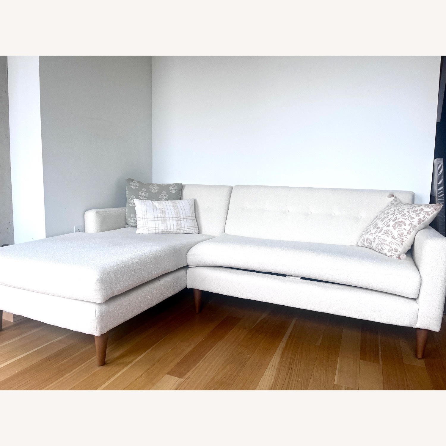 Joybird Korver White Fabric 2 Piece Sectional - image-1