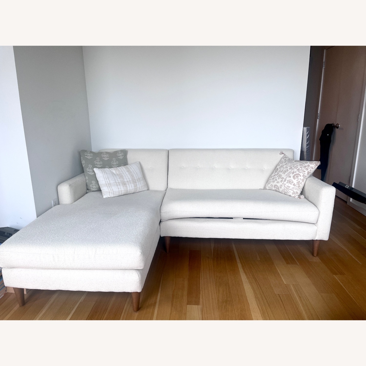 Joybird Korver White Fabric 2 Piece Sectional - image-3