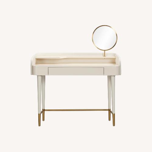 Used Penelope 45" Vegan Leather Wrapped Vanity Desk With Drawer for sale on AptDeco