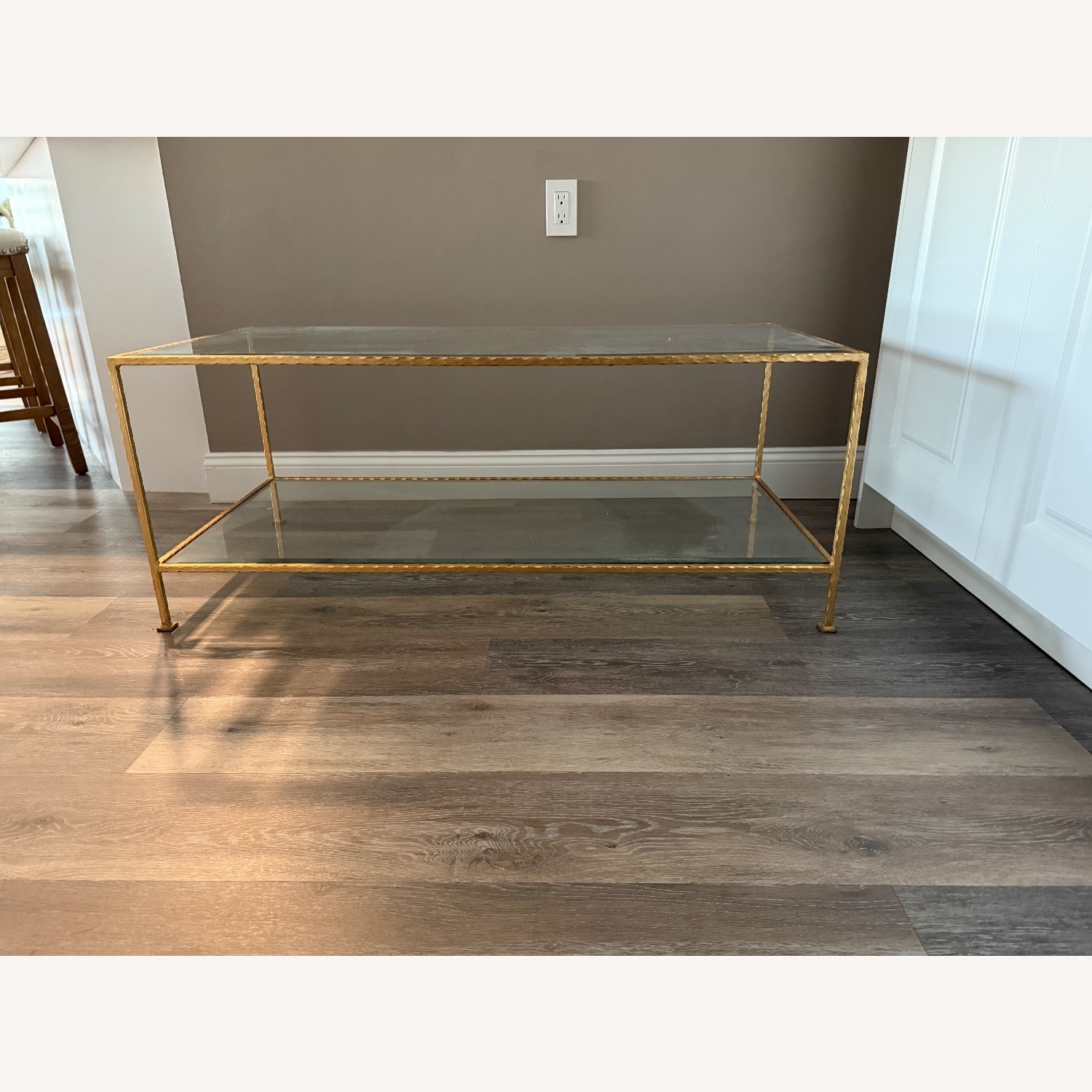 Designer Gold Glass Coffee Table - image-1