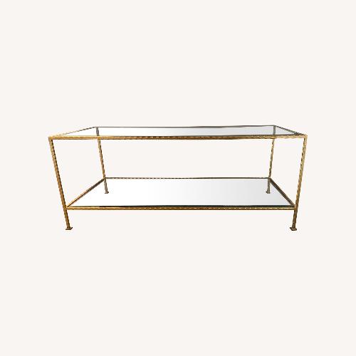 Used Designer Gold Glass Coffee Table for sale on AptDeco