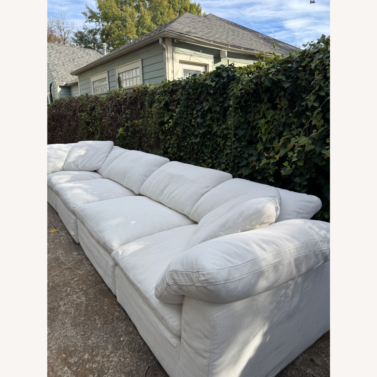 Restoration Hardware Cloud Modular 4 Piece Sofa Natural White Fabric - image-2