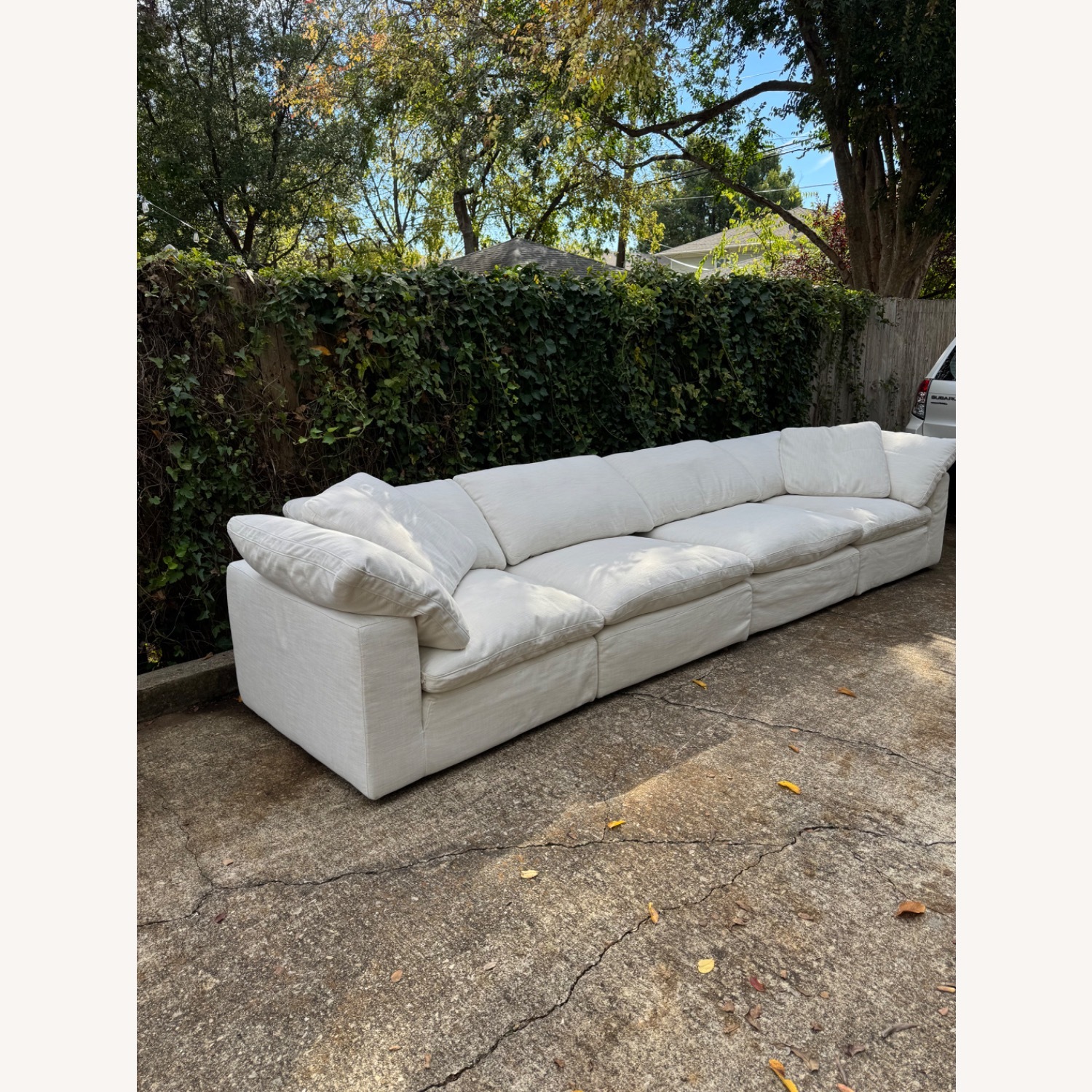 Restoration Hardware Cloud Modular 4 Piece Sofa Natural White Fabric - image-3